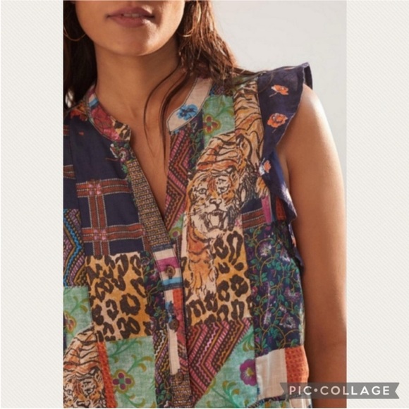 :Price Firm: Anthropologie Pilcro Patchwork Tiger Mini Dress - Picture 2 of 11